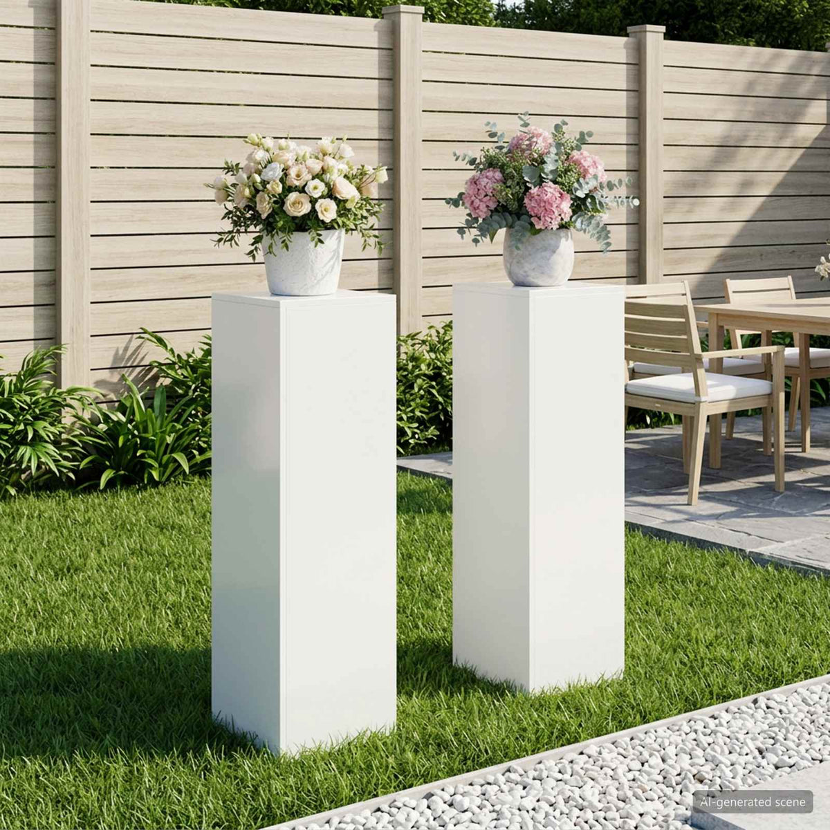Support De Plante Rouillé 30 X 30 X 100 Cm
