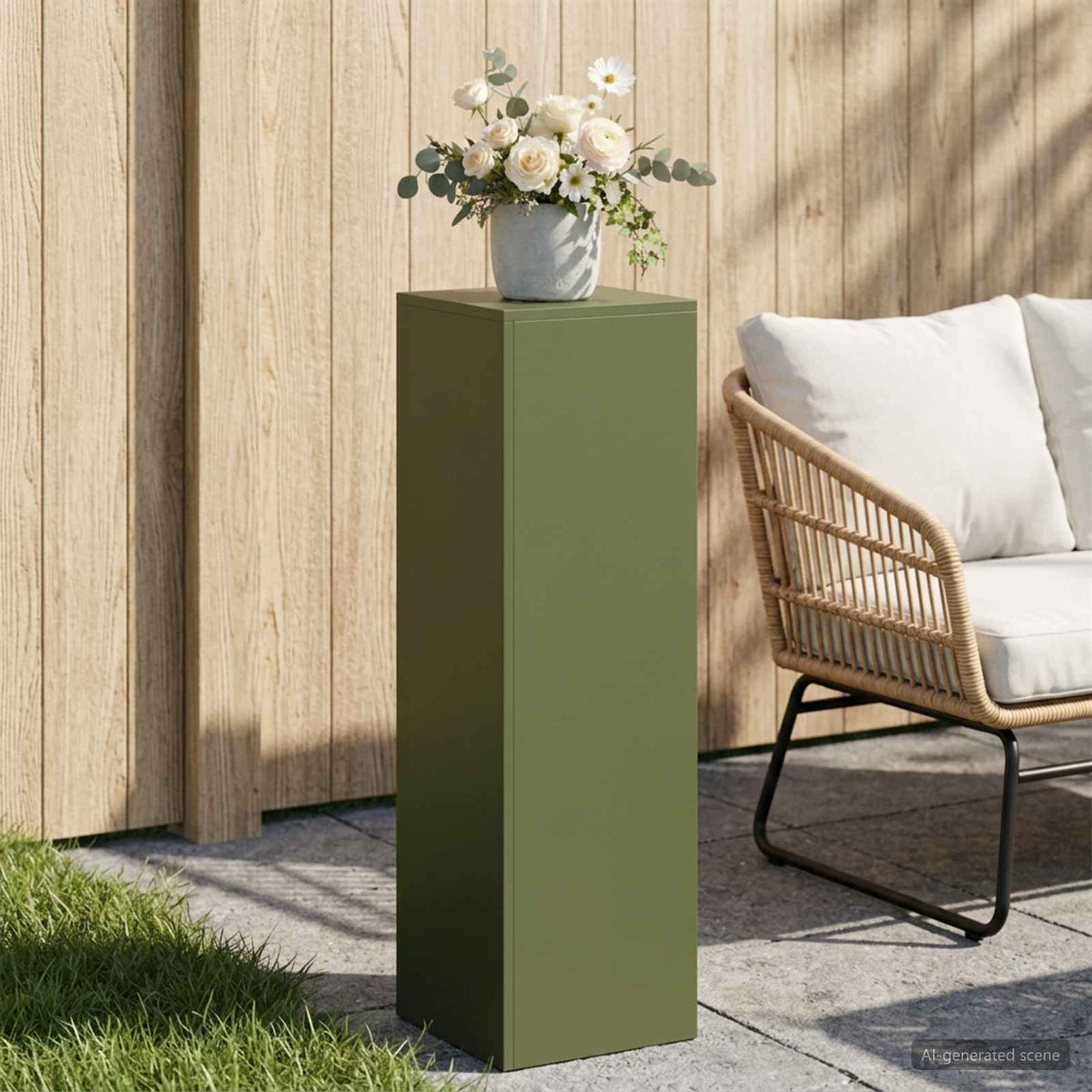 Support De Plante Rouillé 30 X 30 X 100 Cm