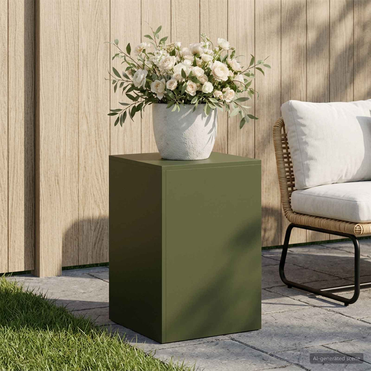 Support De Plante Rouillé 30 X 30 X 100 Cm