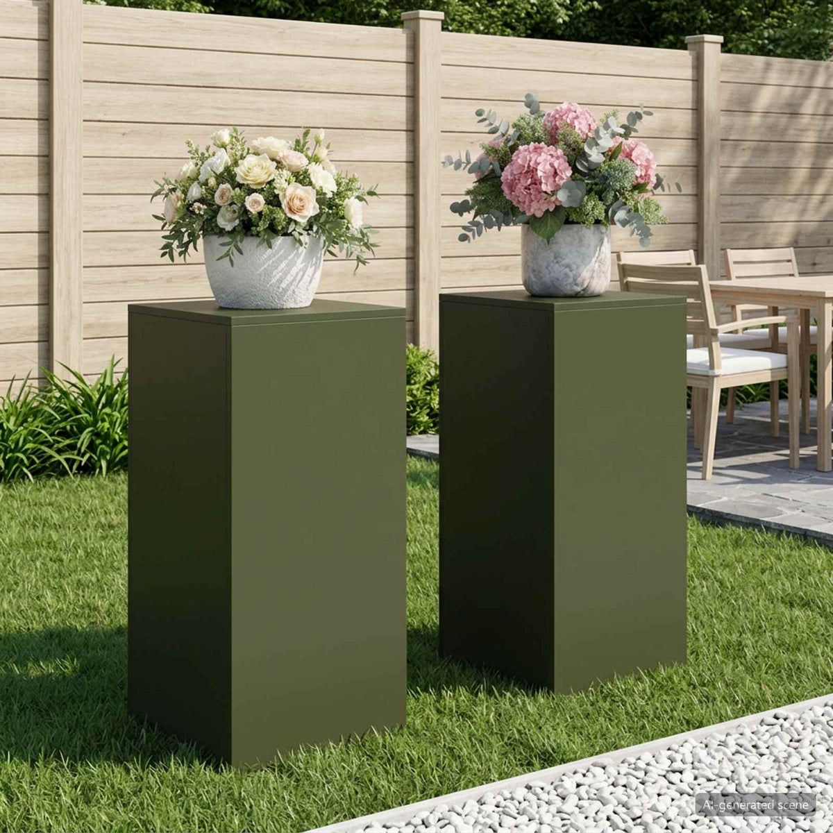Support De Plante Rouillé 30 X 30 X 100 Cm