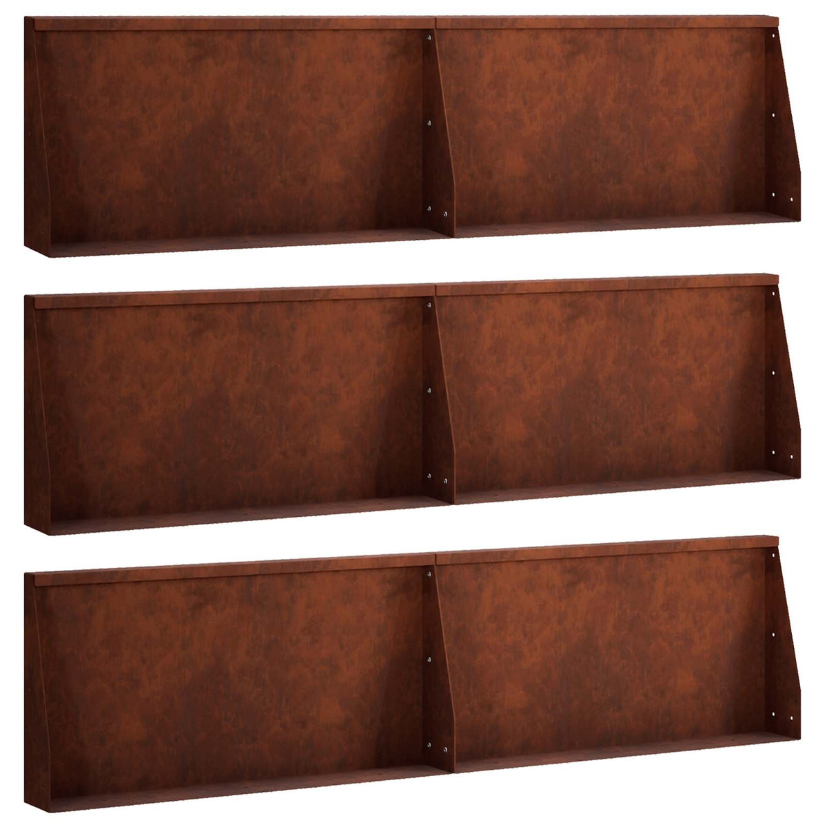Mur De Soutènement 6 Pc Rouillé